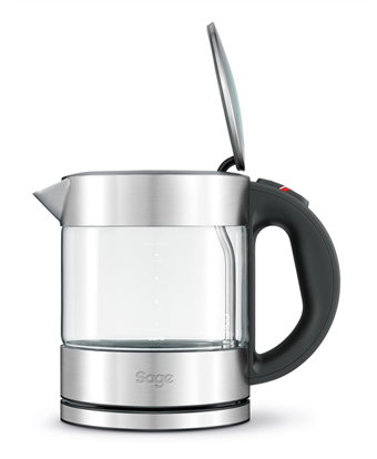 Sage SKE395CLR4EEU1 Bouilloire Électrique Compacte avec Corps en Verre Transparent Duraglass, Tête à Ouverture Lente pour Sécurité et Antitartre, 1.7L