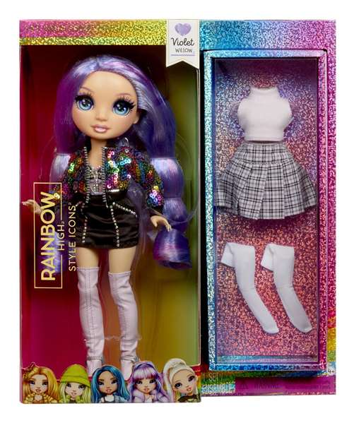 MGA Rainbow High Style Icons Violet Willow avec accessoires