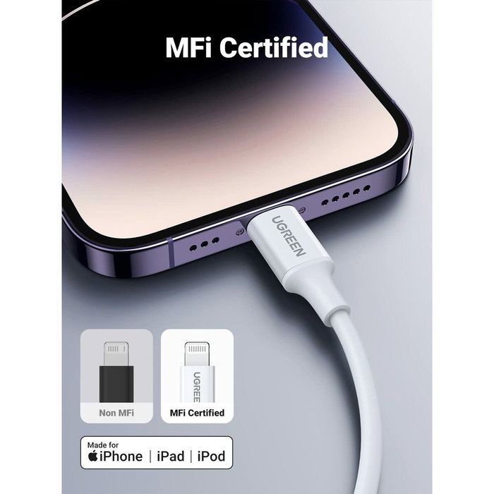 UGREEN Câble Lightning USB-C vers Lightning 1 m Blanc