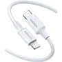 Ugreen - Câble USB-C vers Lightning en silicone blanc 1 m - Compatible iPhone, iPad - Recharge rapide et transfert de données