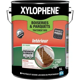 Xylophene Traitement Bois et Parquets Intérieurs Incolore 5 Litres - Anti Termites, Insectes Xylophages et Champignons