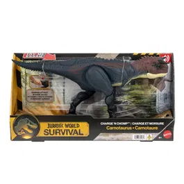 Jurassic World Dinosaure Carnotaurus Ravageur avec Course Réaliste, Sons de Rugissement et Corne Évolutive