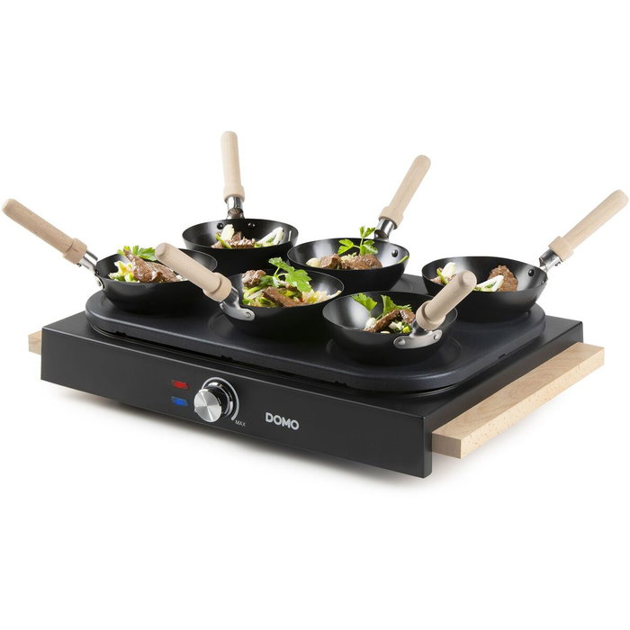 Domo DO8719W Wok party set 2-en-1, 6 personnes, Noir Domo DO8719W Wok party set 2-en-1, 6 personnes, Noir