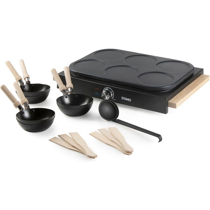 Domo DO8719W Wok party set 2-en-1, 6 personnes, Noir Domo DO8719W Wok party set 2-en-1, 6 personnes, Noir