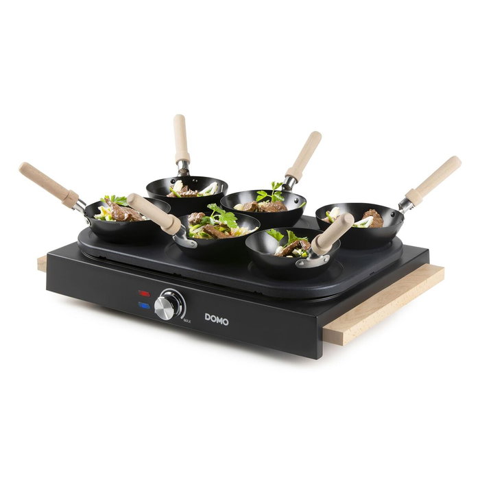 Domo DO8719W Wok party set 2-en-1, 6 personnes, Noir Domo DO8719W Wok party set 2-en-1, 6 personnes, Noir