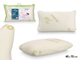 GIFTDECOR Oreiller à copeaux viscoélastiques en bambou, Blanc, 40x70cm