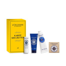 L'Occitane En Provence Set Etui à Karité Crème Corps Mains Savon Baume à Lèvres Hydratation Intense