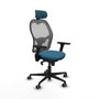 Piqueras y Crespo Chaise de Bureau avec Appui-tête 3D036G2 Gris Vert pétrole