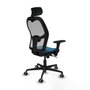 Piqueras y Crespo Chaise de Bureau avec Appui-tête 3D036G2 Gris Vert pétrole