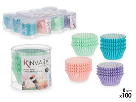 Kinvara Lot de 100 Moules en Papier pour Pâtisserie 8 cm Couleurs Assorties (Set de 48)