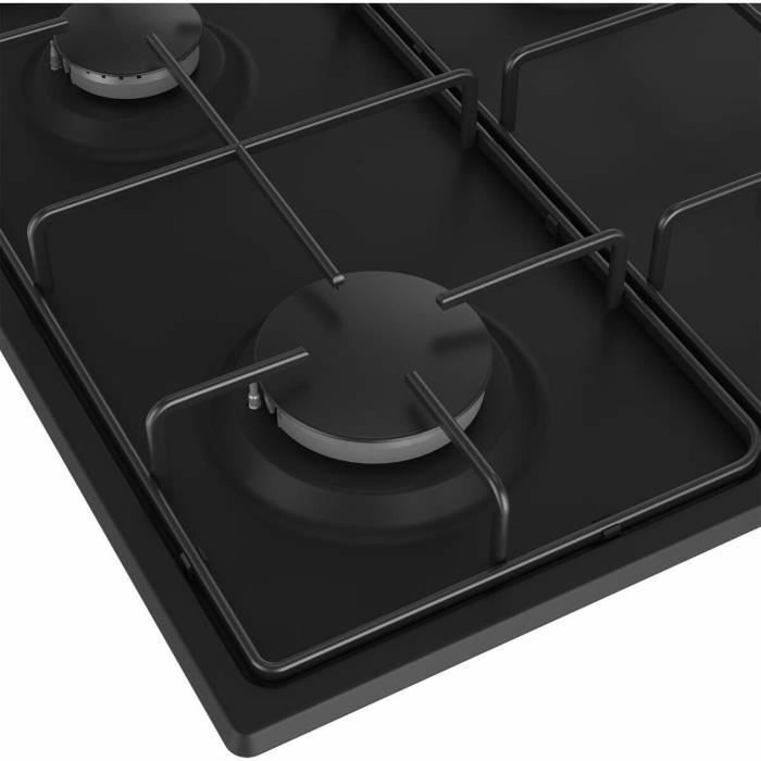 Beko HIGG64123SB - Table de cuisson à gaz 4 feux 60 cm, noir