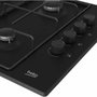 Beko HIGG64123SB - Table de cuisson à gaz 4 feux 60 cm, noir