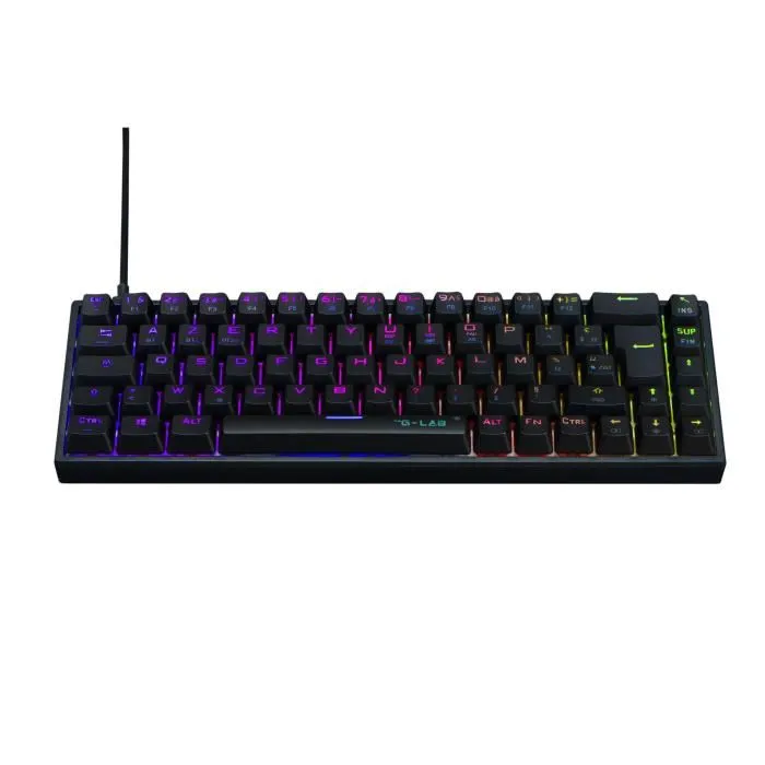 Clavier Gamer Mécanique Filaire The G-Lab KEYZ TITAN - Format 65%, Switches Outemu Rouge, Rétroéclairage RGB, Anti-Ghosting, Noir