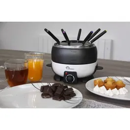 Little Balance Happy Fondue - Appareil à fondue - Caquelon 2L - 8 personnes - Thermostat réglable - 800W - Fourchettes inox incluses