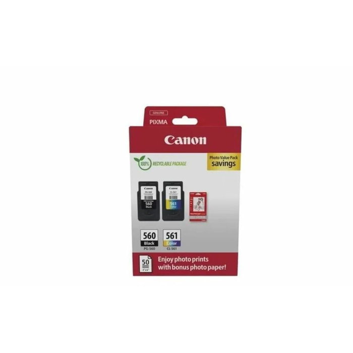 Canon Pack de valeur PG-560 Noir et CL-561 Couleur avec papier photo Canon Pack de valeur PG-560 Noir et CL-561 Couleur avec papier photo
