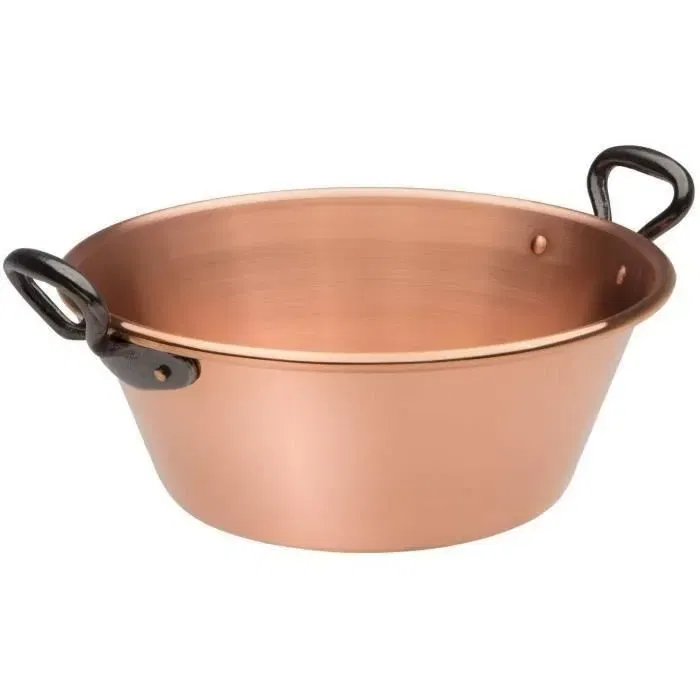 Baumalu Bassine à confiture en cuivre 26 cm, anses en fonte, pour tous feux sauf induction Baumalu Bassine à confiture en cuivre 26 cm, anses en fonte, pour tous feux sauf induction