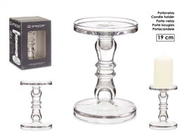 GIFTDECOR Candélabre Cristal Anneau S 19cm