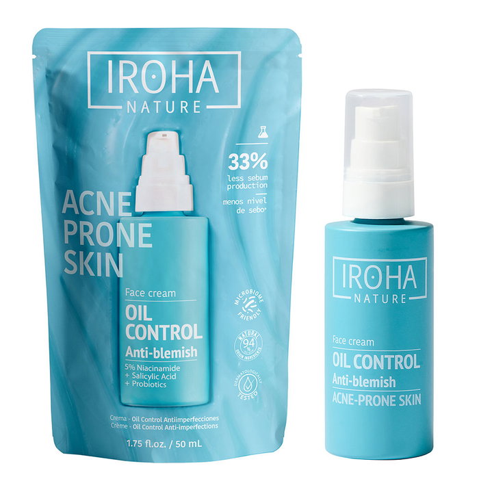 Iroha Crème Peau Tendance Acnéique 50 ml à la Niacinamide, Acide Salicylique et Zinc PCA - Soin Hydratant Non Comédogène Iroha Crème Peau Tendance Acnéique 50 ml à la Niacinamide, Acide Salicylique et Zinc PCA - Soin Hydratant Non Comédogène
