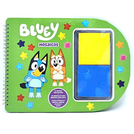 MOOSE - Libreta Bluey Mosaicos avec stickers, 21x15 cm, 16 pages incluant 6 feuilles de foam adhésif brillant