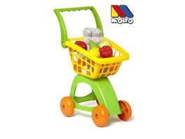 Molto - Chariot de supermarché jouet 58 cm avec accessoires - Voiturette d'imitation pour enfant dès 1 an
