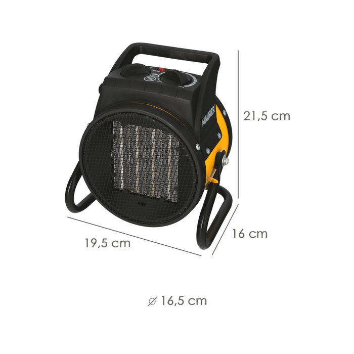 MAURER Termoventilador Ceramico Cañon Suelo y Pared 1000 / 2000 Watt