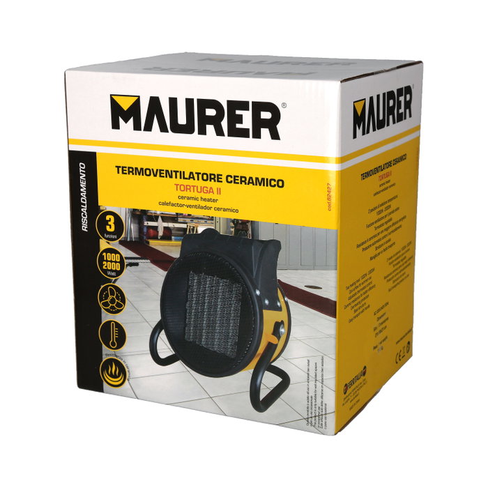 MAURER Termoventilador Ceramico Cañon Suelo y Pared 1000 / 2000 Watt