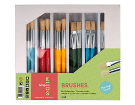 Innspiro Set de 24 pinceaux en cerda naturelle
