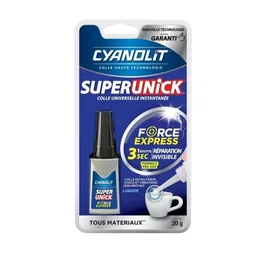 Cyanolit Super Unick Instant Pro - Colle réparatrice haute résistance 20 g - Fixation rapide pour plastique, bois, métal, verre, céramique