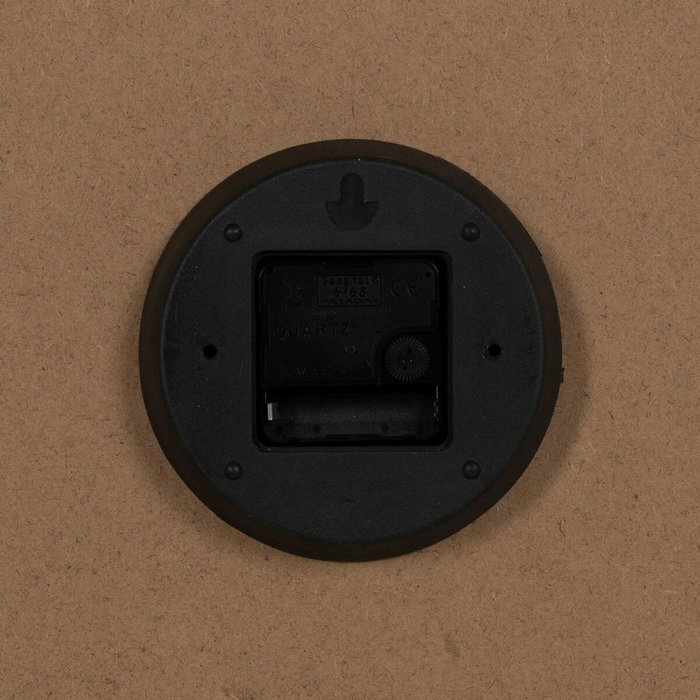 Horloge Murale Blanc Naturel Bois Verre 60 x 60 x 6,5 cm