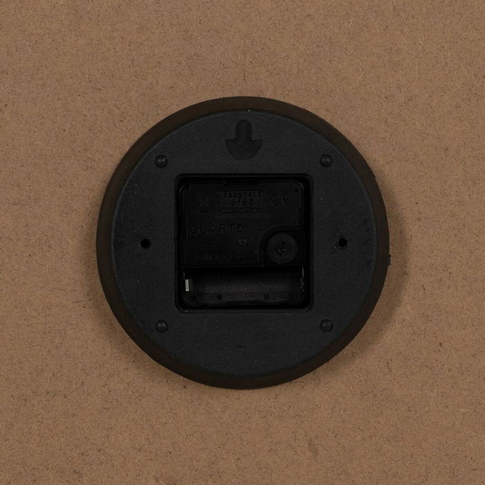 Horloge Murale Blanc Naturel Bois Verre 60 x 60 x 6,5 cm