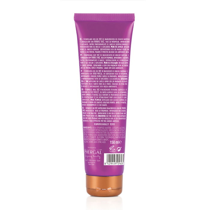 Naturtint Masque Cheveux Riz Violet Hair Food 150 ml - Hydratation Intense pour Cheveux Très Secs, Revitalise et Restaure la Brillance