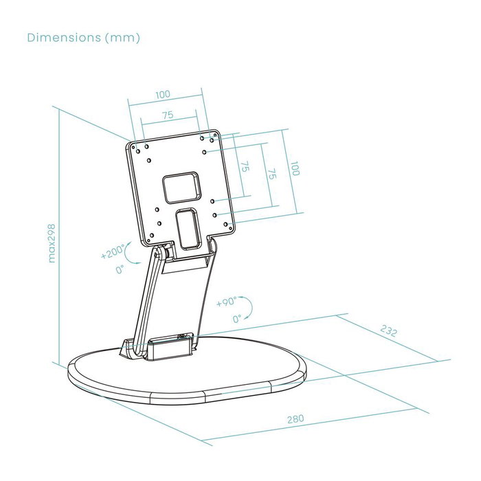 Tooq DB1027TN-B Support de moniteur 17-27 pouces noir