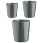 IBERGARDEN Set de 3 maceteros en céramique coniques, Anthracite