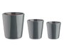 Ibergarden Set 3 Macetas Ceramica Conica 14 cm 17 cm 22 cm Antracita