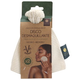 Cosmetic Club Lot de 2 disques démaquillants en bambou