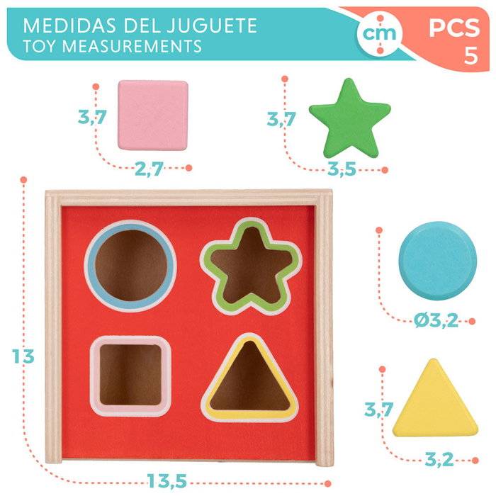 WOOMAX - Jouet d'éveil en bois à empiler formes Mickey et Minnie pour bébé +12 mois - Cubo Disney 5 pièces