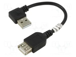 GOOBAY Câble USB 2.0 avec USB A socle et USB A prise angulaire, 150mm
