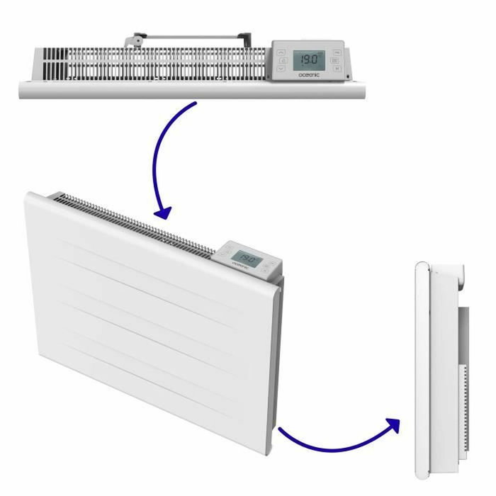 Oceanic Radiateur électrique fixe à inertie sèche 1000W Blanc mat Oceanic Radiateur électrique fixe à inertie sèche 1000W Blanc mat