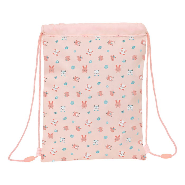 Sac à dos serré par des ficelles Safta Jirafa Corail 26 x 34 x 1 cm