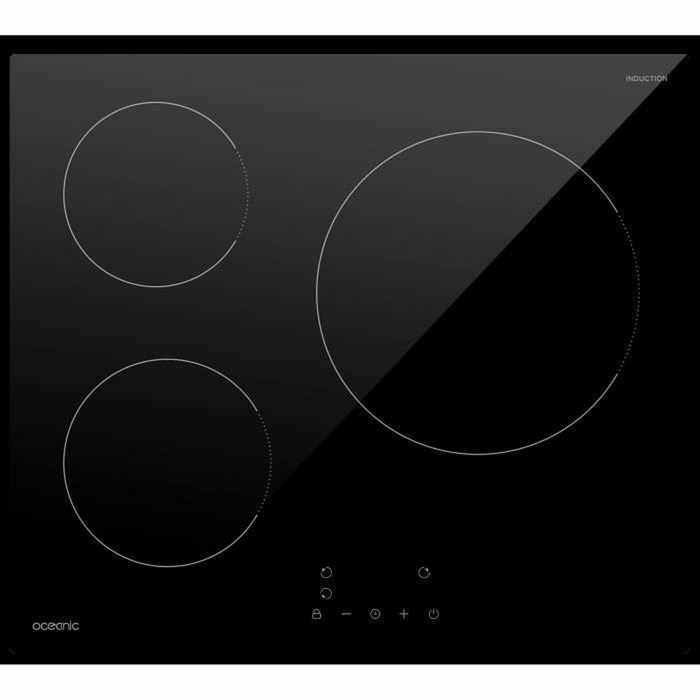 Oceanic Table de cuisson induction 3 foyers Noir Oceanic Table de cuisson induction 3 foyers Noir