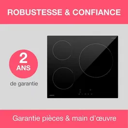 Oceanic Plaque à induction 3 foyers OCEATI3Z7B, 5500 W, dimensions 60 x 52 cm, commandes tactiles, minuterie