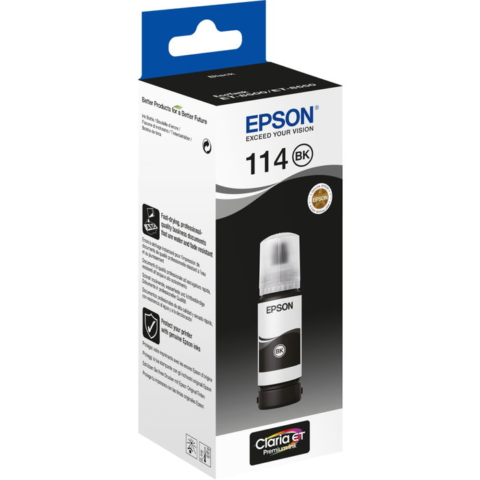 Epson Bouteille d'encre EcoTank T114 Noir 70 ml