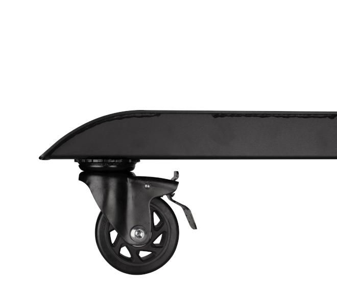 B-Tech BT8380-BASE Pied de colonne métallique ajustable avec embase de nivellement noir, pour chariots et structures de support d'écran