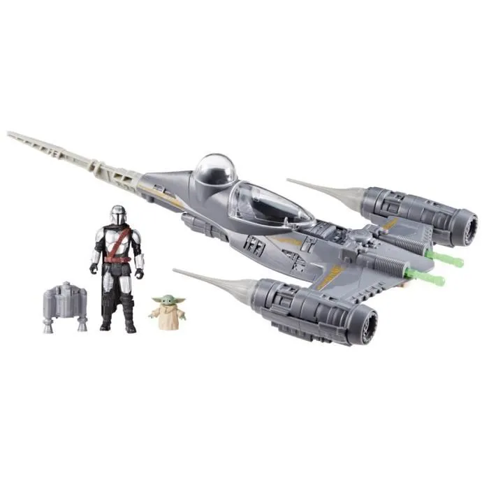 Hasbro Star Wars Epic Hero Series - Vaisseau N-1 Starfighter The Mandalorian avec Figurines Grogu et Mandalorien 10 cm, Jouet Enfant 4 Ans et Plus