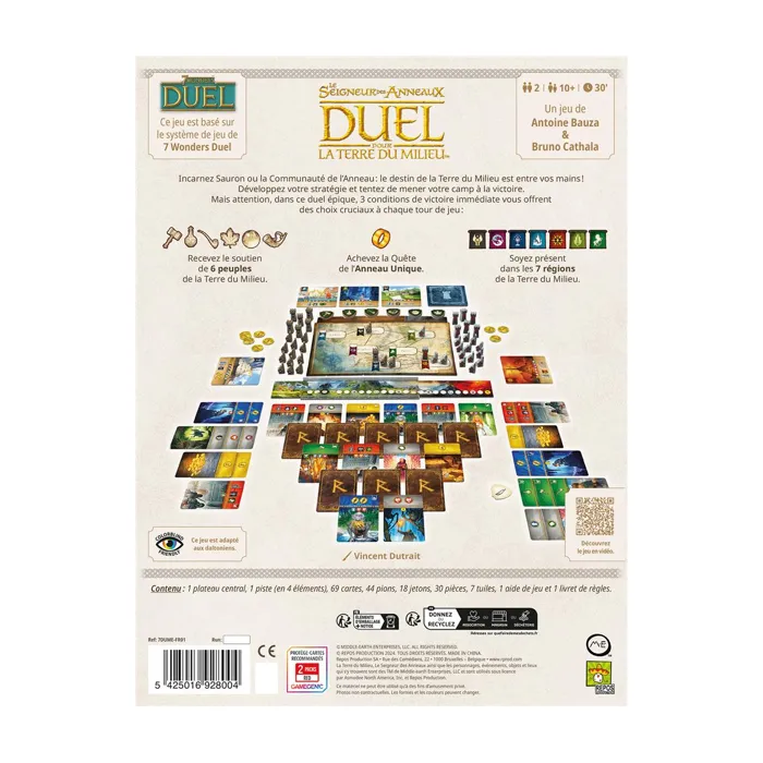 Asmodee - Le Seigneur des Anneaux : Duel pour la Terre du Milieu - Jeu de société stratégique pour 2 joueurs par les auteurs de 7 Wonders Duel