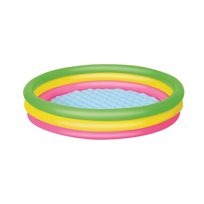 Bestway 51103 Piscine Gonflable Enfant 3 Anneaux Fond Rembourré 152x30 cm +2 Ans Jardin