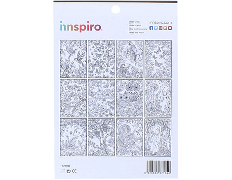 Innspiro Libro para colorear COLORING Forest, 12 designs, 24 hojas