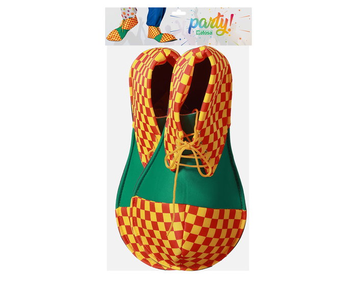 Chaussures de clown multicolores 36x19 cm - Idéales pour costumes de fous, animations et fêtes pour enfants