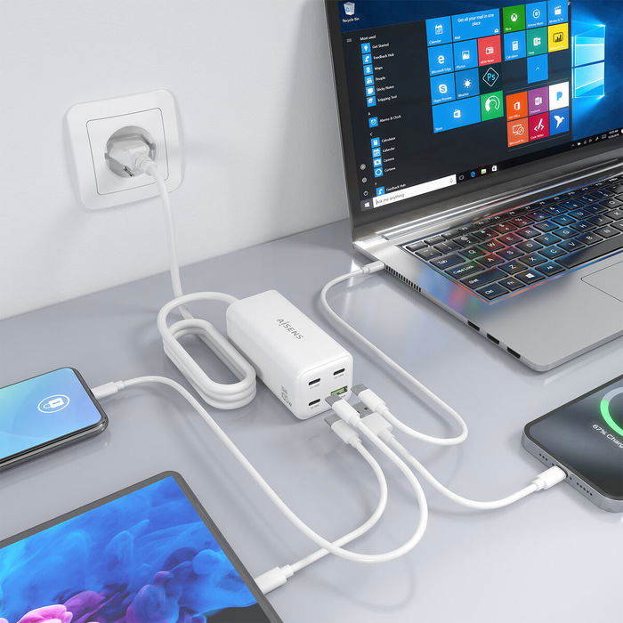 Chargeur mural Aisens GAN Blanc 100 W