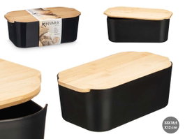 KINVARA Panera noire avec couvercle en bambou 4,5L